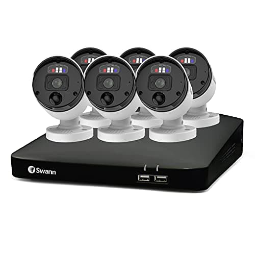 Image of Swann Professional NVR Security System with 2TB HDD, 4K UHD, 6 Camera 8 Channel, Wired Surveillance CCTV, Outdoor Indoor, PoE, Colour Night Vision, Heat Motion Sensing, Smart Video Analytics, 889906