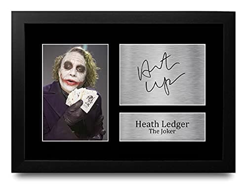 Image of HWC Trading FR Heath Ledger Gift Signed FRAMED A4 Printed Autograph The Joker Batman Gifts Print Photo Picture Display