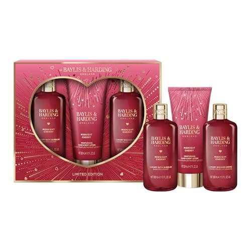 Image of Baylis & Harding Midnight Cherry Luxury Bathing Essentials Gift Set (Pack of 1) - Vegan Friendly