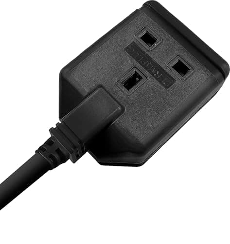 Image of Masterplug One Socket Single Extension Lead, 5 Metre Cable, Unswitched, Heavy Duty, Rewireable, 1-Way Plug Extension Cable, Work Power, Permaplug, Black, 13A, 1G, 5m, EXS1315B