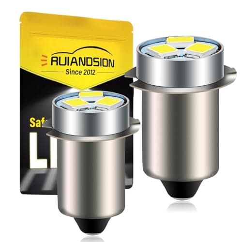 Image of Ruiandsion 2pcs P13.5S LED Bulb 3V White 2835 3SMD Chips LED Bulb Upgrade for Flashlights Torch Lights,Non-Polarity