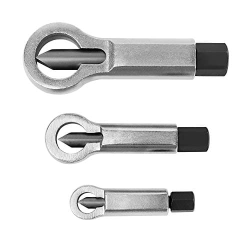 Image of QWORK® 3pcs Nut Splitters 9-12mm/12-16mm/16-22mm, Rusted Damaged Nut Breaker Extractor Remover Tool