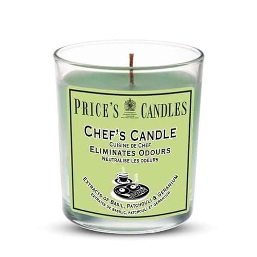 Image of Price's - Chef's Jar Candle - Odour Eliminating Candle - Made with Basil, Patchouli & Geranium Extracts - Clean, Fresh, Quality Fragrance - Long Lasting Scent