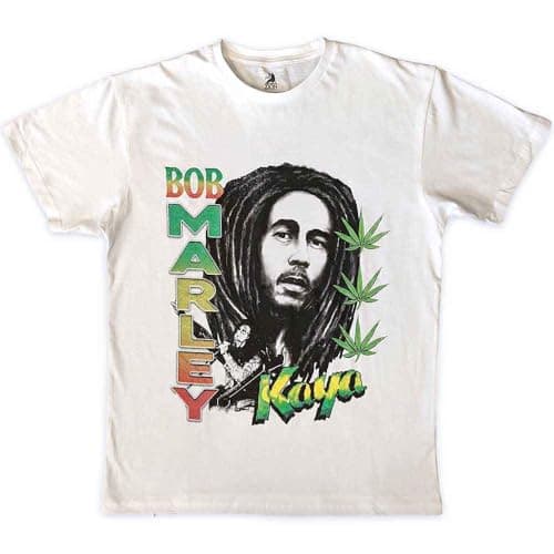 Image of Bob Marley T Shirt Kaya Illustration Logo Official Unisex White L