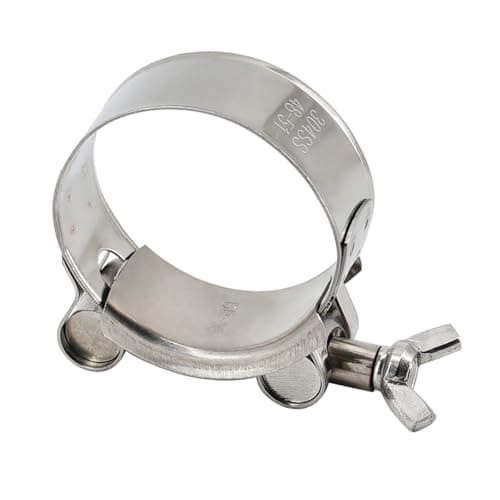 Image of (1 Pieces) 175-187mm Heavy Duty Adjustable Pipe Clamp 304 Stainless Steel T Bolt Hose Clamp with Wing Bolt Hand Twisting Hose Clamps