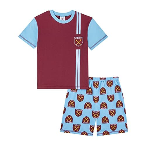 Image of West Ham United F.C Boys Pyjamas, Cotton West Ham Short PJs, Football Pjs For Kids and Teenagers (13-14 Years) Maroon