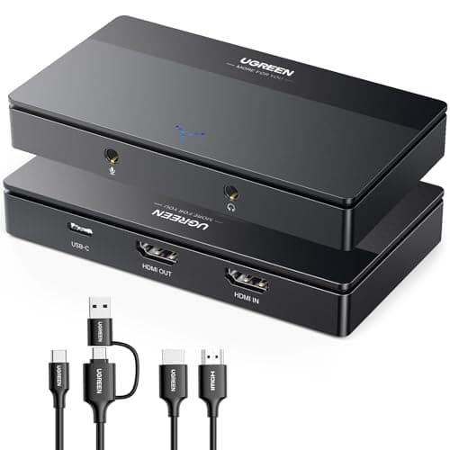 Image of UGREEN Video Capture Card HDMI to USB C Streaming Device 1080P 60fps Game Audio Record 4K Loop Passthrough Compatible with Switch PS5 PS4 Xbox TV Stick iPad Pro DSLR Camera MacBook Laptop PC Quest 3