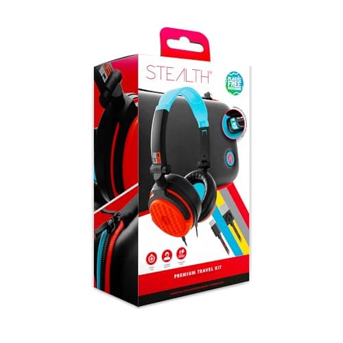 Image of Stealth Hard Shell Travel Accessory Kit Compatible with Nintendo Switch, Lite & OLED Including Headset and Premium Quality Braided USB-C Charging Cable
