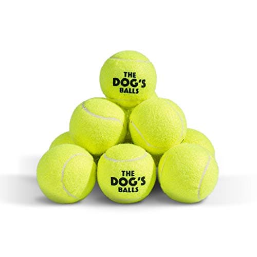Image of The Dog's Balls – Dog Tennis Balls, Yellow, Medium, 12‑Pack - Non-Abrasive Felt Fetch Balls, Tough Rubber Core, Floats in Water