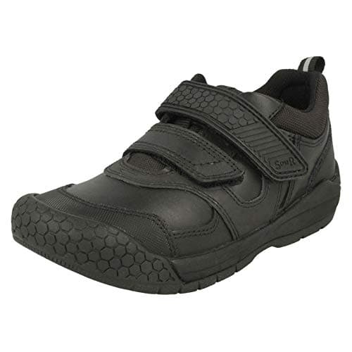 Image of Start-rite Strike Kids Shoes, Black Leather Boys School Shoes Sizes S7-L4 (11 UK Child)