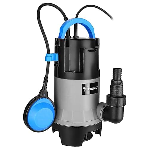 Image of Water Pump: DEKO Submersible Water Pump 750W 14000L/H, Portable Water Sump Pump to Empty Pool, Water Drainage Pump for Clean and Dirty Water for Garden Pond, Pools and Ditches Float Switch