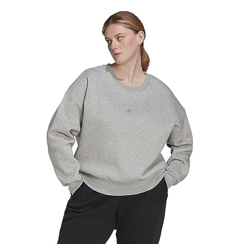 Image of adidas Women's All SZN Sweatshirt, Medium Grey Heather, 1X
