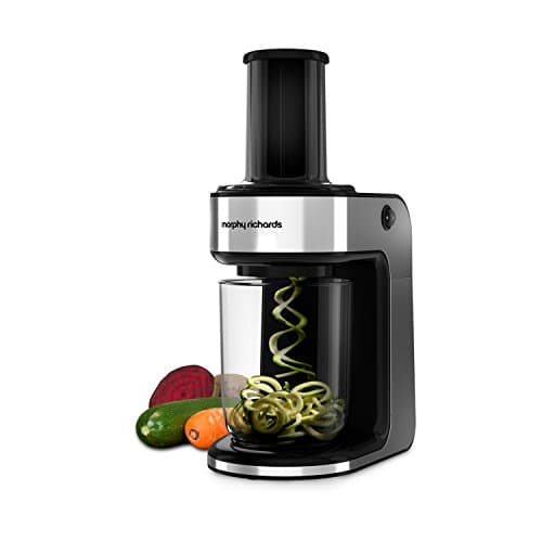 Image of Morphy Richards Electric Spiralizer 432020 2 blades Spaghetti and Ribbons Silver/Black Spiralizer