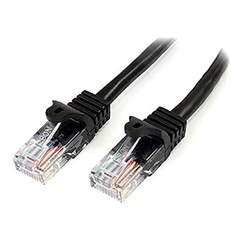 Image of StarTech.com 5m Black Cat5e Snagless RJ45 UTP Patch Cable - 5 m Patch Cord - Ethernet Patch Cable - RJ45 Male to Male Cat 5e Cable (45PAT5MBK)