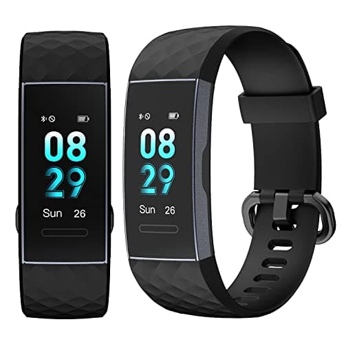 Image of AQUARIUS IP67 Waterproof Bluetooth Fitness Tracker with Heart Rate Monitor and Step Counter - Black