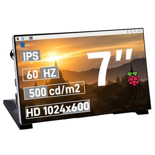 Image of GeeekPi 7 Inch LCD Screen for Raspberry Pi, 1024x600 IPS LCD Display, HDMI Portable Monitor for Raspberry Pi 5/Pi 4B/3B+/3B/B+/Zero/400, Win11/10/8/7, Banana Pi M5/M2 Zero, Free Driver