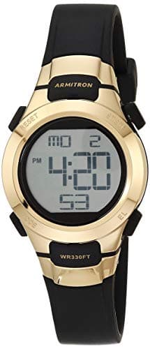 Image of Armitron Sport Women's Digital Chronograph Resin Strap Watch, Black/Gold