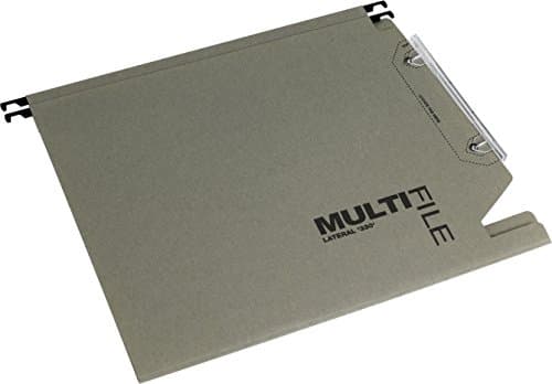 Image of Rexel 330 Lateral Hanging Files with Tabs and Inserts, 15 mm V-base, 100 Percent Recycled Manilla, Green, Multifile , Pack of 50, 78080