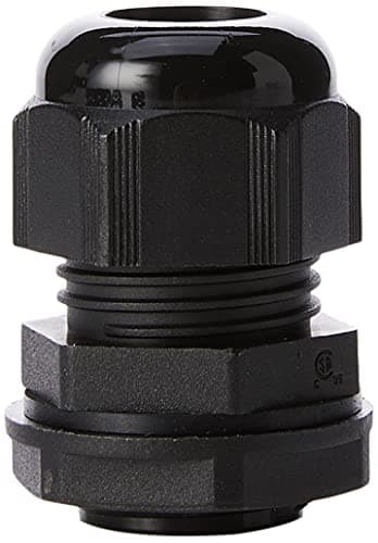Image of SWA Pack of 10 Black 20mm Nylon Cable Glands, Suitable for 6-12mm, M20 Thread IP68 Gland Connectors