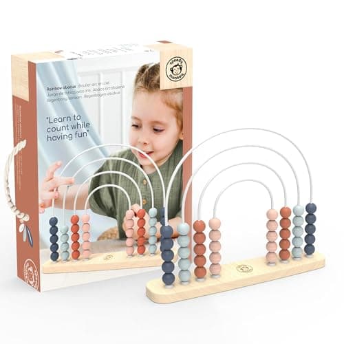 Image of SPEEDY MONKEY Wooden Abacus Toy, Colourful Beads, Develops Hand-Eye Coordination, Colour Recognition & Creativity, Smooth Sliding on Stainless Steel Rods, Non-Toxic Paint, Ideal for Kids