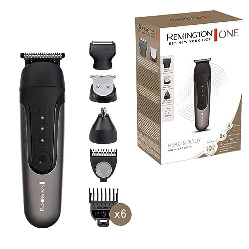 Image of Remington Multi-Hair Trimmer & Beard Trimmer Men's ONE [Includes 10 Attachment Heads/Combs] Hair Trimmer, Beard Trimmer, Twill/Nose & Ear Trimmer (Waterproof, Lithium) Multi-Groomer PG760