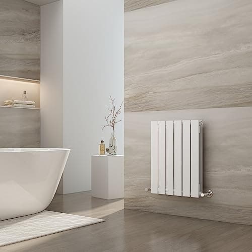 Image of EMKE White Radiator 600 x 456 mm Horizontal Designer Radiator Double Flat Panel Central Heating