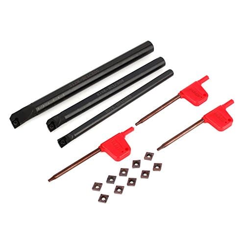 Image of SCLCR CNC Toolholder Inner Hole Boring Tool Set, Lathe Boring Internal Turning Toolholder Holder + 110 Pcs Ccmt0602 Insert + 3 Pcs Wrench, Boring Bar Set, Lathe Boring Bar