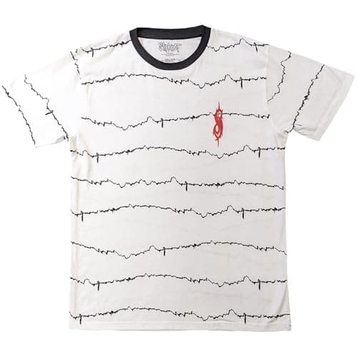 Image of Rock Off officially licensed products Slipknot The End So Far Tribal S Barcode Ringer T Shirt M White