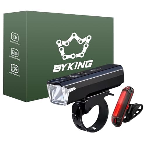 Image of BYKING Bike Lights PRO Front And Rear, TYPE-C LED Bicycle Light Set For Cycling, Bright and Durable, 4/6 Light Modes and USB-C Rechargeable, For Helmet, E-bike, Mtb, Scooter, Mountain and Kids Bike...