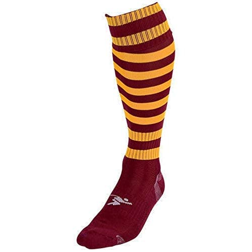 Image of PT Hooped Pro Football Socks Boys Maroon/Amber