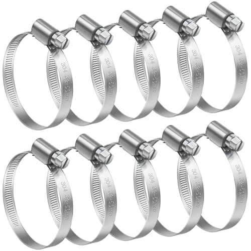 Image of Bolatus Adjustable Hose Clips, 10 Pcs Stainless Steel Worm Drive Clamps for Securing Connections Home Gas Pipe Water Line and Fuel Line
