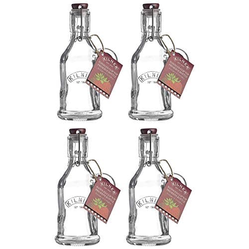Image of Kilner Traditional Handled Clip Top Glass Bottle Airtight 200ml Transparent (Pack of 4)