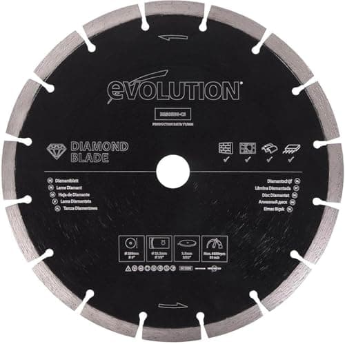 Image of Evolution Power Tools D230SEG-CS 230 mm Diamond Blade For Disc Cutters - Segmented Edge For Cutting Masonry, Such as Brick, Reinforced Concrete and Stone