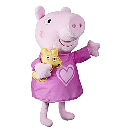 Image of Peppa Pig Peppa’s Bedtime Lullabies Singing Plush Doll with Teddy Bear Accessory, 3 Songs, 3 Phrases, Ages 3 and Up