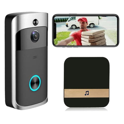 Image of BSLVWG Wireless Video Doorbell Camera with Chime,PIR Motion Detection,Indoor/Outdoor Surveillance with Smart Human Detection,1080P HD, Night Vision, 2-Way Audio,2.4G WiFi,IP65,Battery Powered (Black)