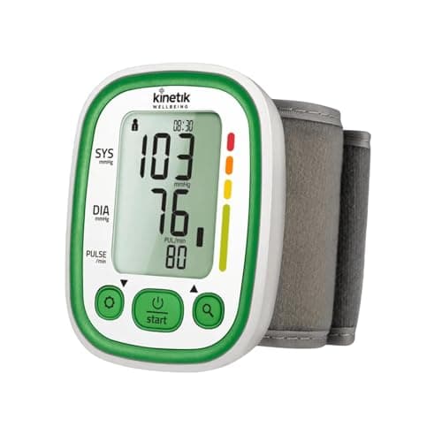 Image of Kinetik Wellbeing Advanced Wrist Blood Pressure Monitor - BP Machine - Wearable Wrist Monitors, Universal Cuff, Fast Blood-Pressure, Heart Rate – In Association with St John Ambulance