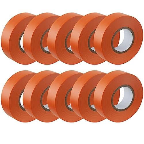 Image of GTSE Orange Electrical Tape, 19mm x 20m, 10 Rolls of Strong Self-Adhesive PVC Insulation Tape for Insulating, Repairing and Protecting Electrical Wires