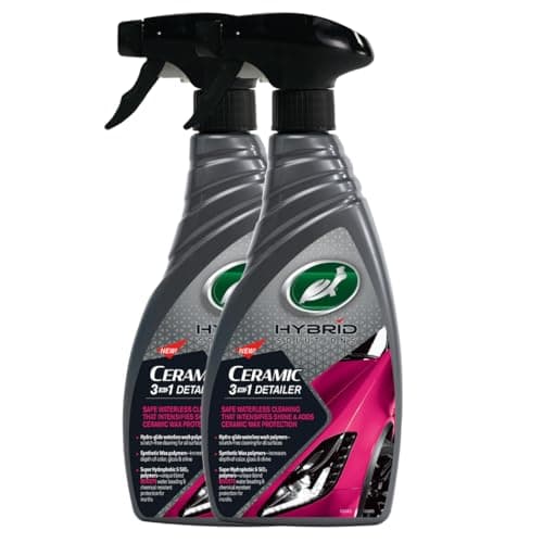 Image of Turtle Wax Hybrid Solutions Ceramic 3-in-1 Detailer, Waterless Car Detailing Spray, 500ml, Pack of 2, Fruity Scent, Acts as a Car Wash, Ceramic Polish and Wax, Leaving a Long Lasting Shine