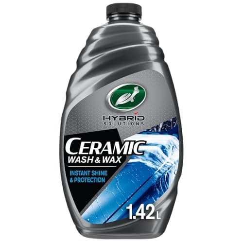 Image of Turtle Wax Hybrid Solutions Ceramic Car Wash and Wax, 1.42L, Gentle pH Neutral Car Shampoo with Extreme Water Beading Paint Protection, High Gloss Spot-Free, Long-Lasting Car Wax Shine, Fruity Scent