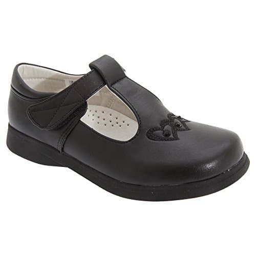 Image of Touch Fastening T Bar Shoe - Black Patent - Black Patent - size UK Childrens Size 8