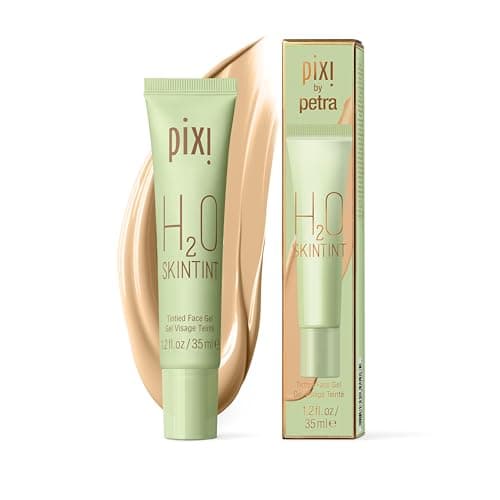 Image of Pixi H2O SkinTint | Tinted Face Gel Moisturizer | Lightweight Hydrating Coverage with Hyaluronic Acid | Evens Skin Tone & Reduces Redness | Oil-Free Dewy Finish | Warm | 1.2 fl oz