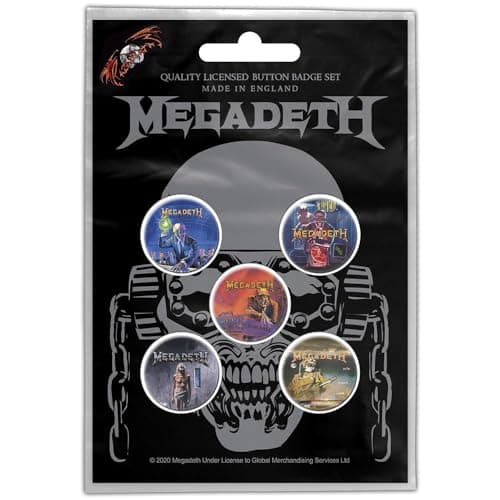 Image of Razamataz Red Vintage Pin Badge - Vic Rattlehead (5 Units)