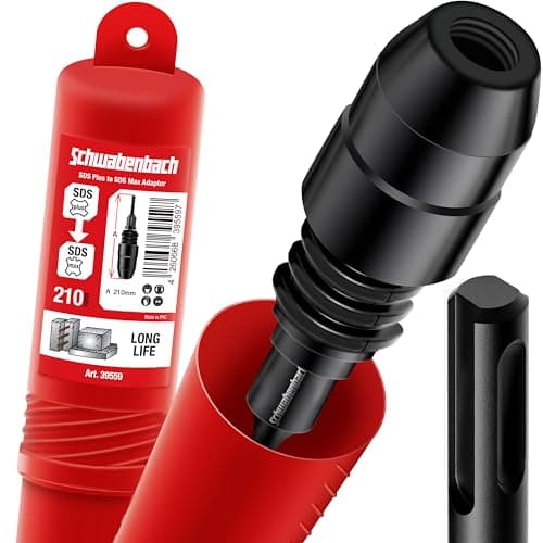 Image of SCHWABENBACH ® SDS Plus to SDS Max Adapter - Adapter Piece for Use of SDS Max Concrete Drill or Chisel on Machines with SDS Plus Shank Drill Chuck Hammer Drill - Premium Quality