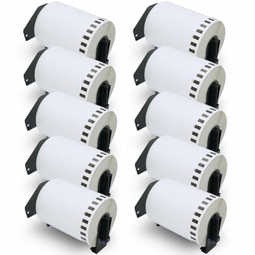 Image of BETCKEY - 10 Rolls DK-22243 Labels, 102mm x 30.48m, 10 Continuous Shipping Labels Compatible with Brother QL Label Printers