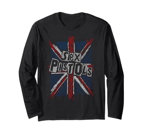 Image of Sex Pistols Official Union Jack Words Long Sleeve T-Shirt