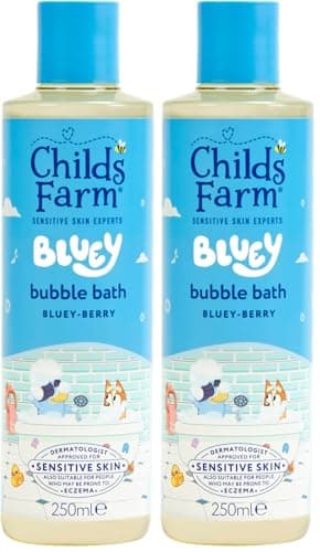 Image of Childs Farm Kids Bluey Bubble Bath, Bluey-Berry | Gently Cleanses & Soothes | Suitable for Dry, Sensitive Skin, 250ml (Pack of 2)