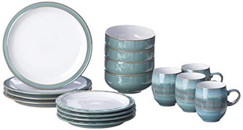 Image of Denby 16-Piece Azure Coast Dinner Set, Set of 4