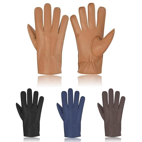 Image of Swift Wear Mens Leather Driving Gloves Unlined Retro Vintage Classic Stylish Genuine Real Leather Warm Thermal Winter Black Chauffeur Gloves (Black, XL)