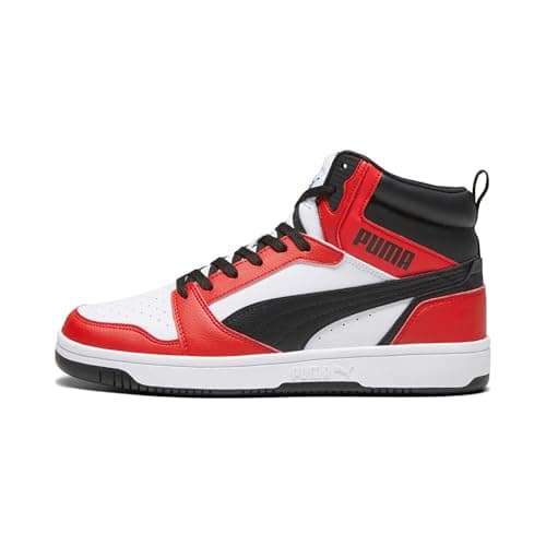 Image of Puma Unisex Adults Rebound V6 Sneakers, Puma White-Puma Black-For All Time Red, 9 UK