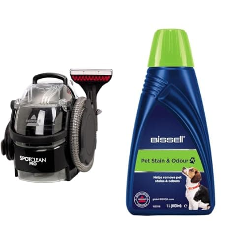 Image of Bundle of BISSELL SpotClean Pro Carpet Cleaner + BISSELL Pet Stain & Odour Formula Cleaning Solution 1L (1558E & 1085N)